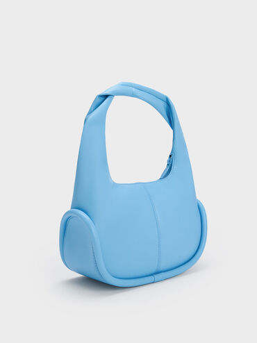 حقيبة هوبو فضفاضة بتصميم أنبوبي, أزرق, hi-res