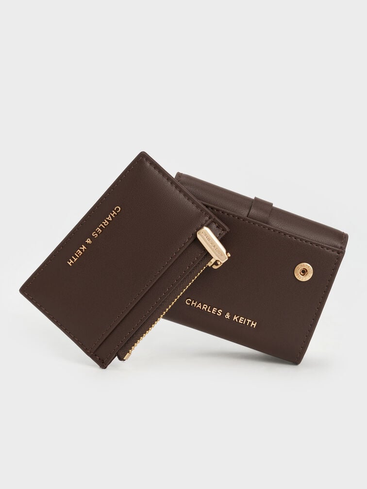 Calla Knotted-Strap Small Wallet, Espresso Brown, hi-res