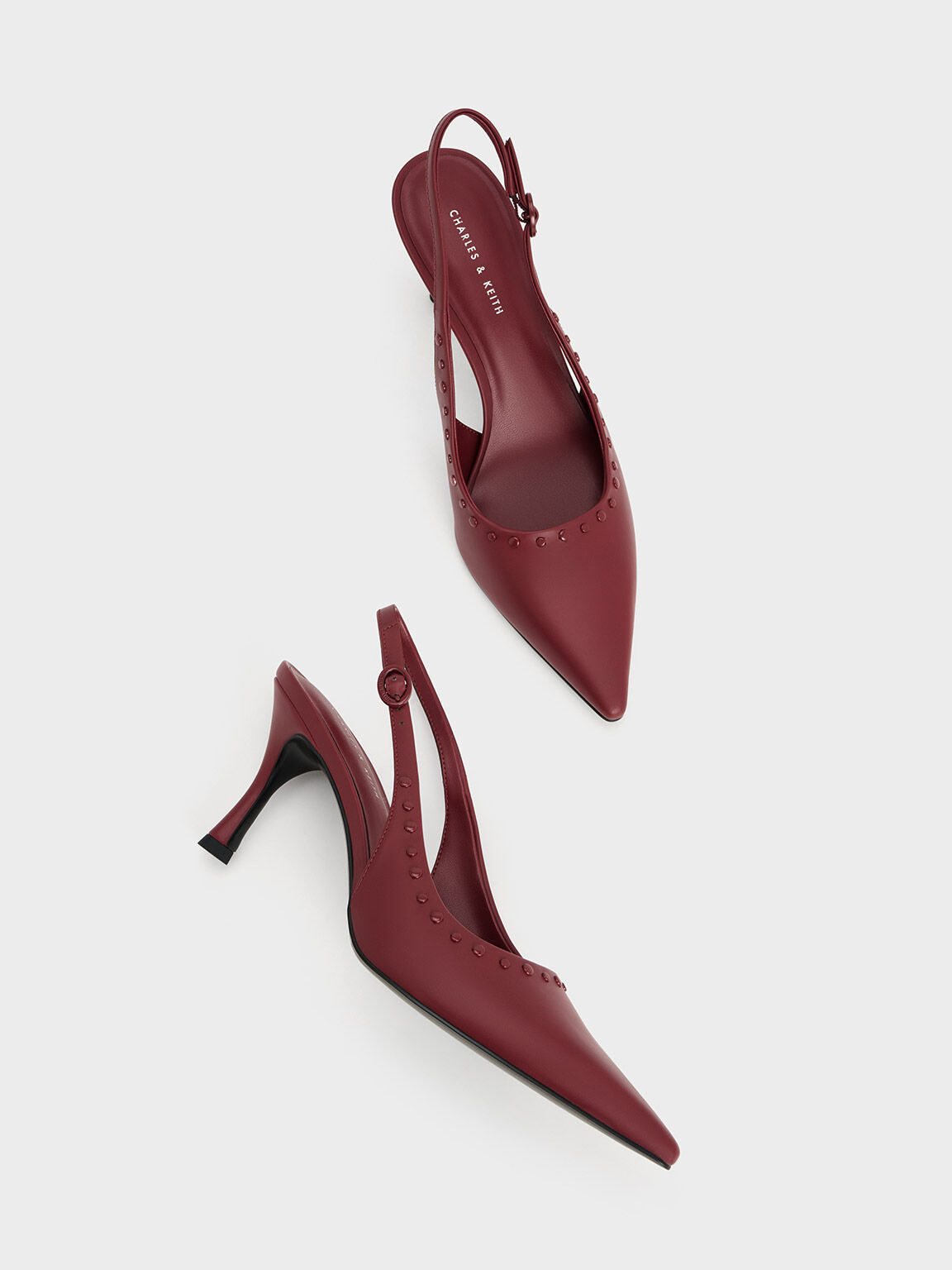 Charles and keith online studded pointed slingbacks