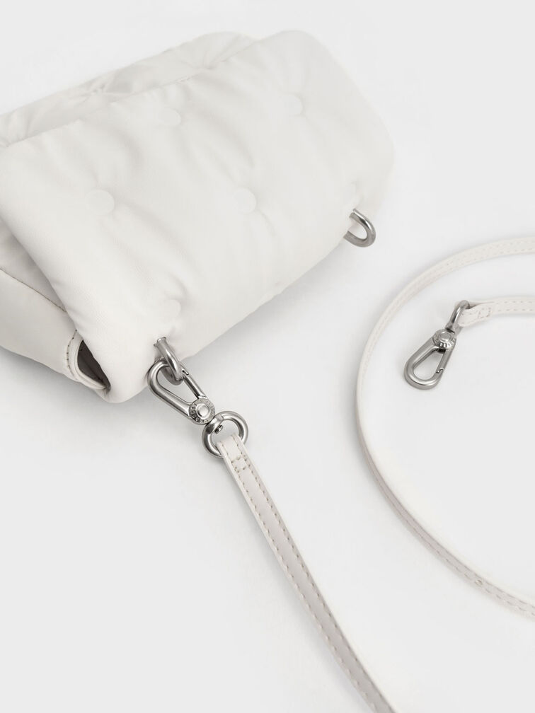 Koi Padded Chain Handle Bag, White, hi-res