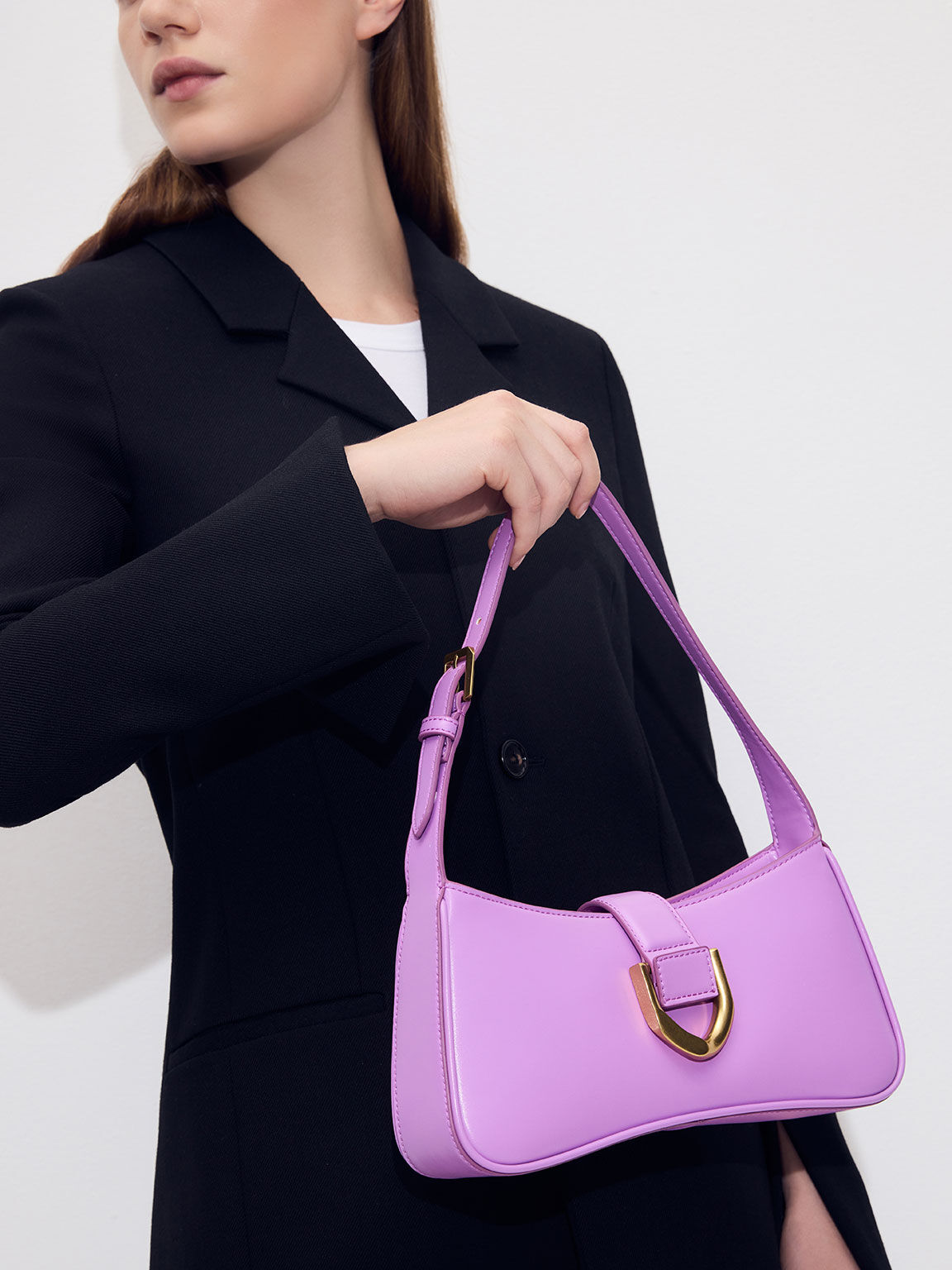 Violet Gabine Curved Shoulder Bag CHARLES KEITH SA