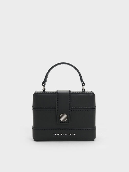 Mini Bronte Contrast Trim Top Handle Bag, Black, hi-res