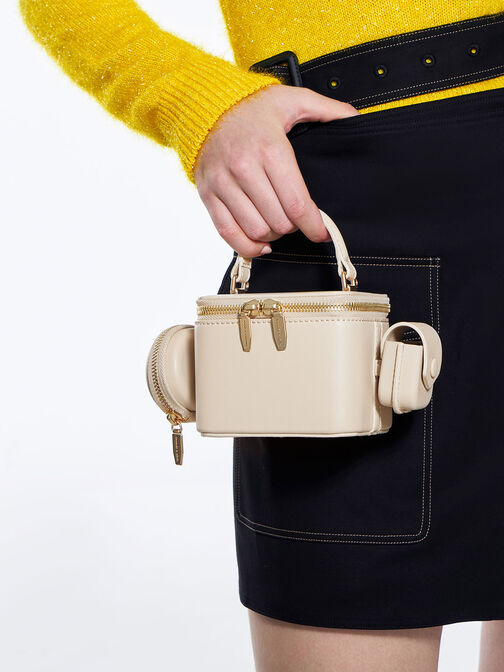 Gaia Boxy Top Handle Bag, Beige, hi-res