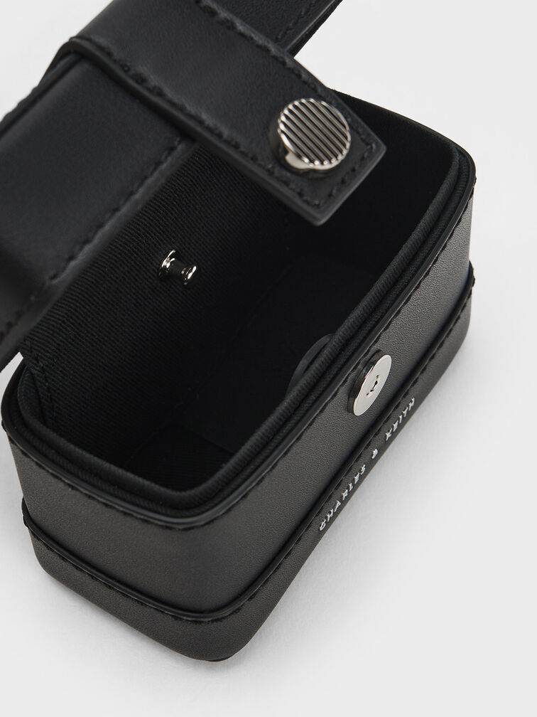 Mini Bronte Contrast Trim Top Handle Bag, Black, hi-res