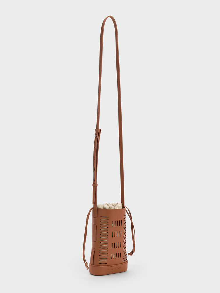 Delphi Cut-Out Phone Pouch, Tan, hi-res