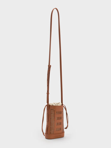Delphi Cut-Out Phone Pouch, Tan, hi-res