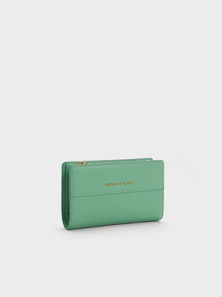 Snap Button Small Wallet - Green