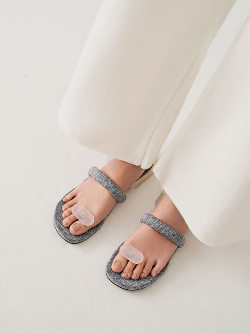 Electra Recycled Polyester Thong Sandals, Light Grey, hi-res