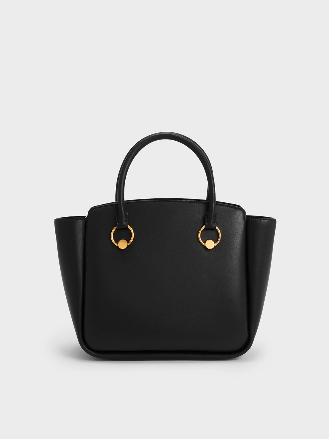 Black Ring Embellished Large Tote Bag CHARLES KEITH SA
