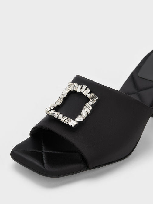 حذاء ميول مرصع بالمجوهرات من البوليستر المعاد تدويره, أسود, hi-res