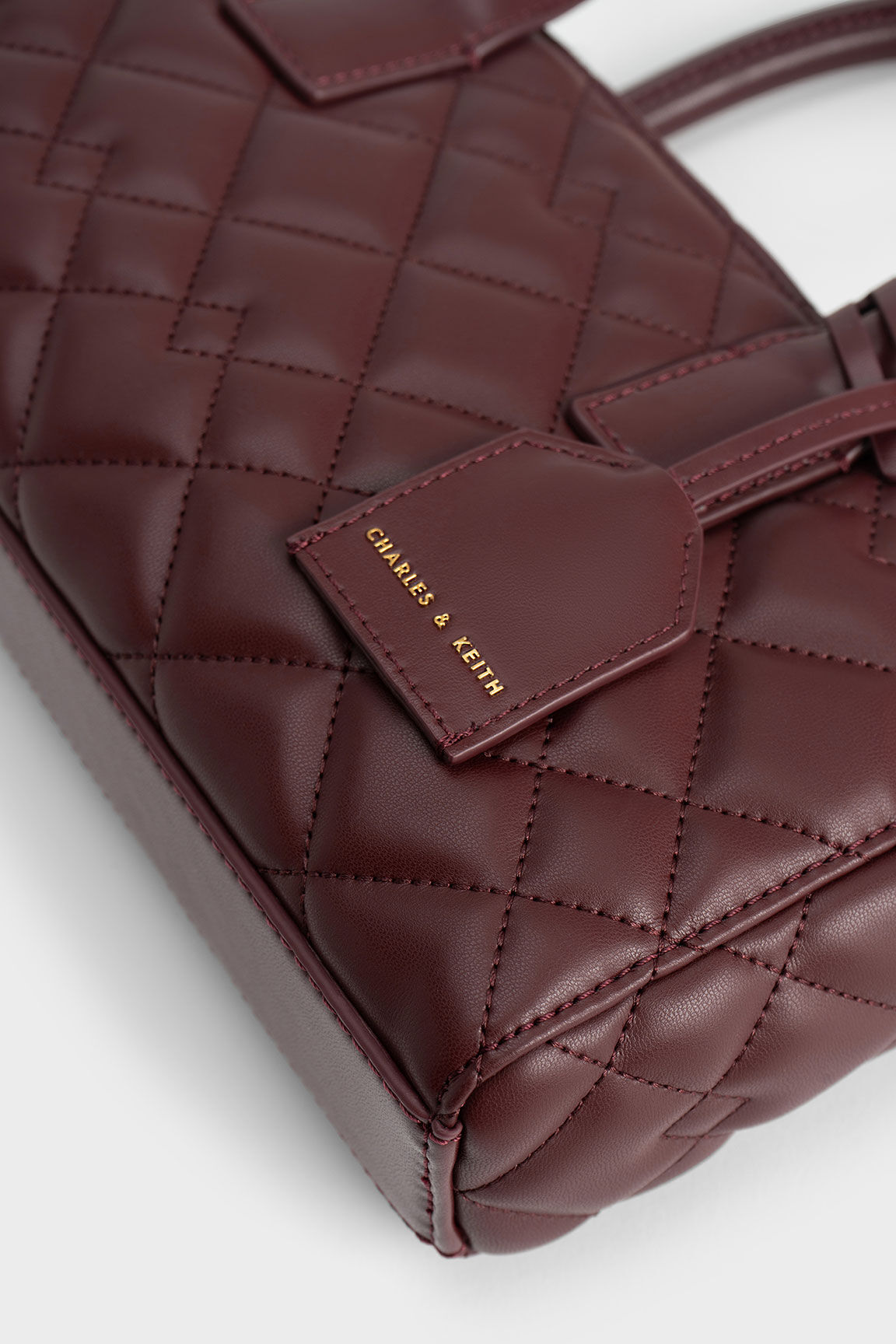 Dark Chocolate Nezu Quilted Tote Bag CHARLES KEITH SA