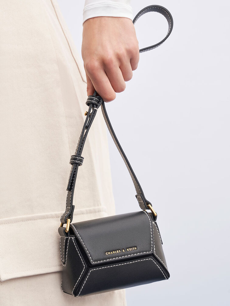 Nasrin Geometric Mini Bag, Black, hi-res