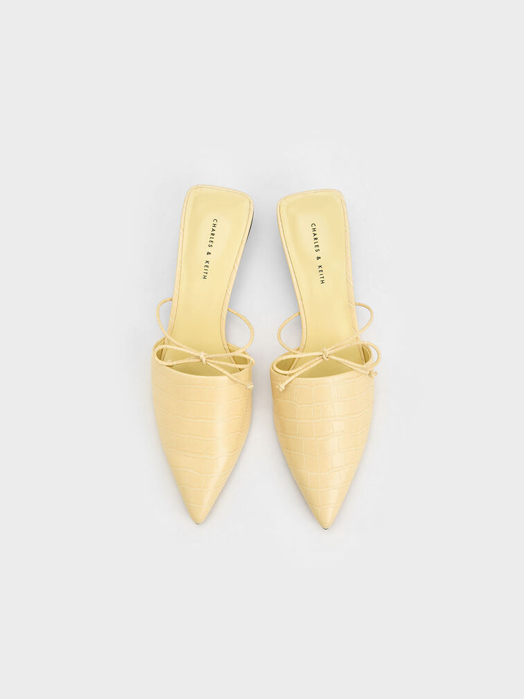حذاء ميول مزين بعقدة فيونكة ونمط جلد التمساح, Animal Print Yellow, hi-res
