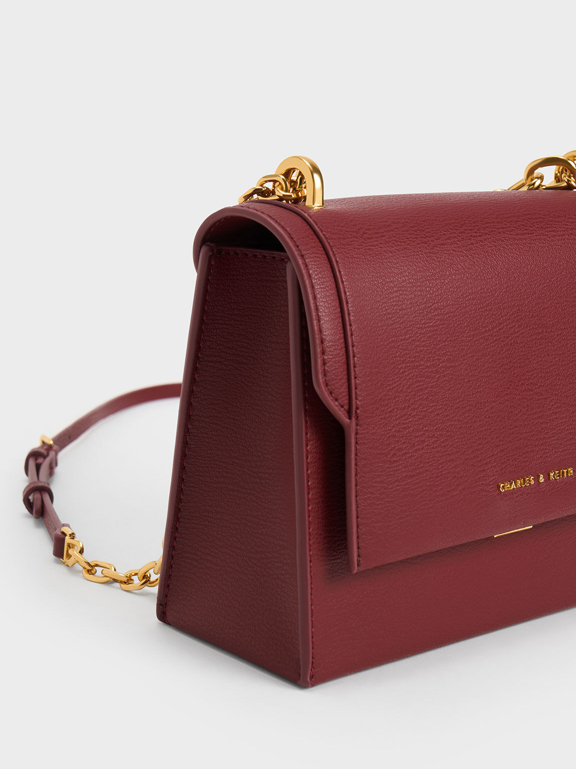 Charles and keith burgundy bag store