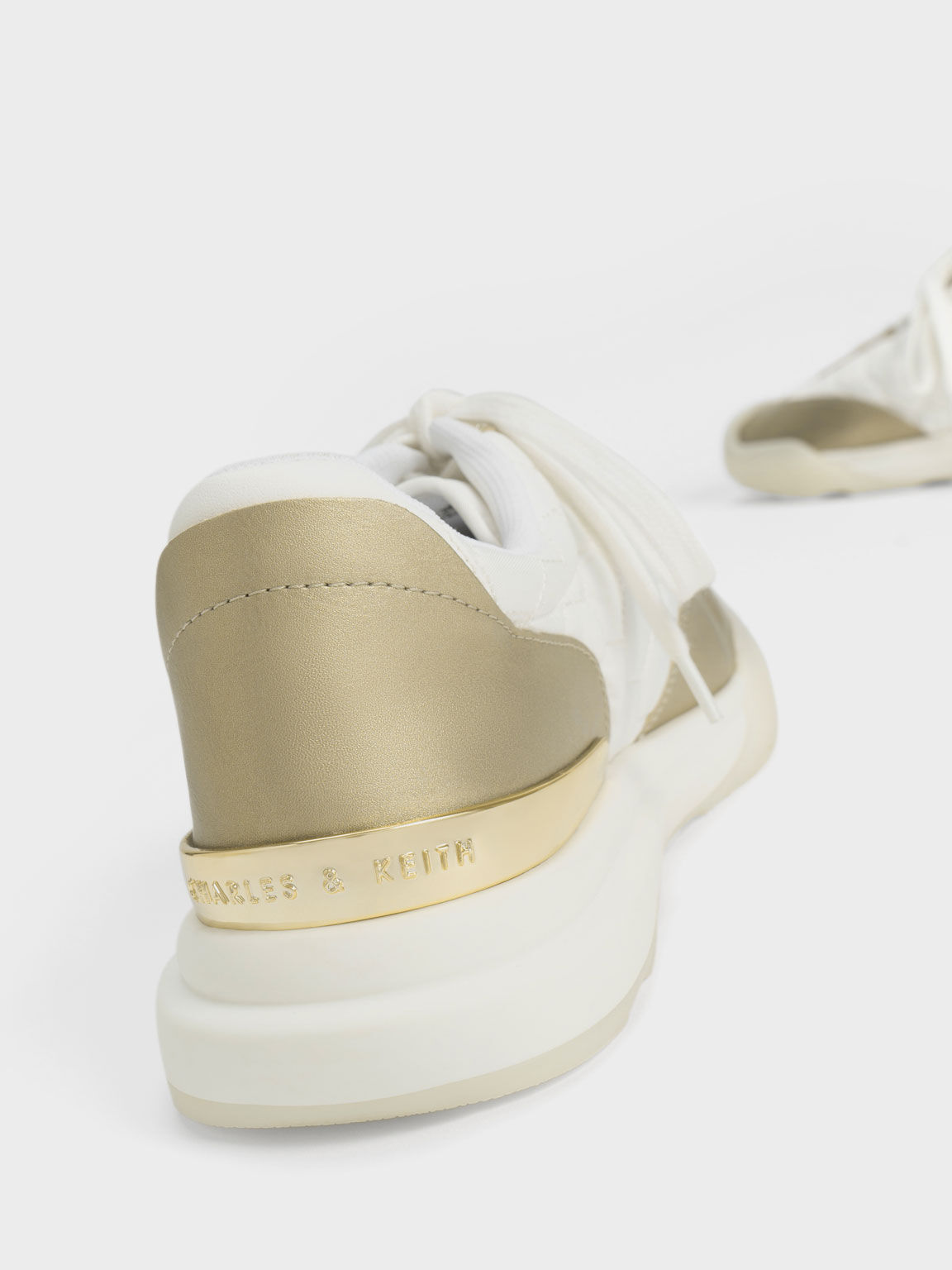 Nylon Low-Top Sneakers, Gold, hi-res