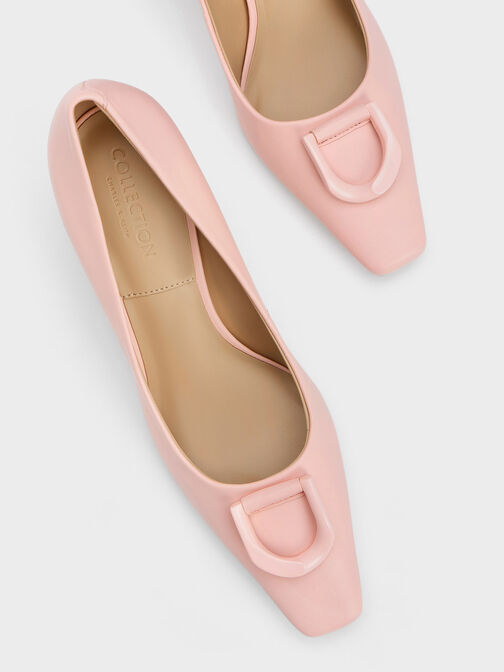 Gabine Leather Tapered Pumps, Pink, hi-res