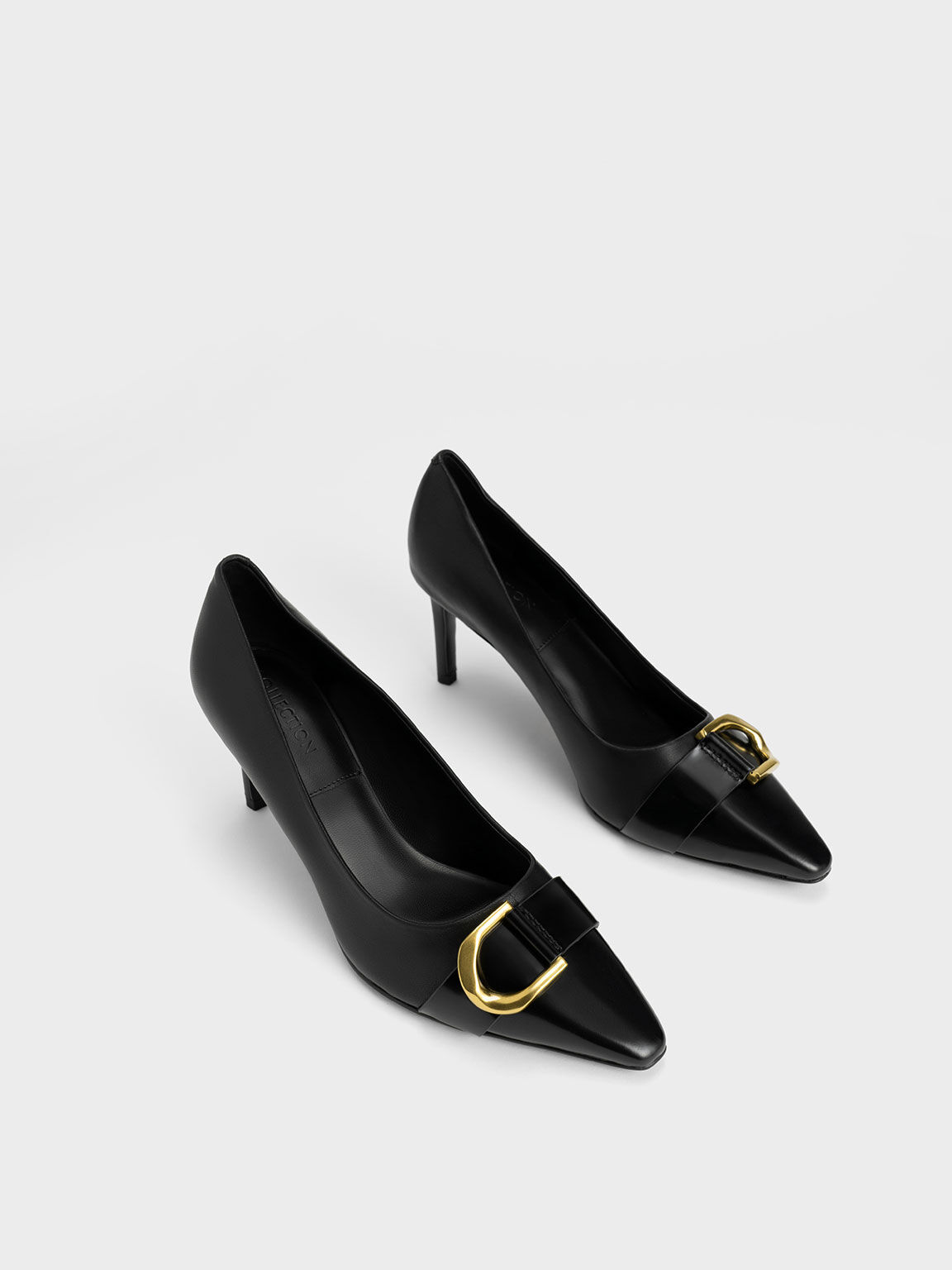 Gabine Leather Pumps, Black, hi-res