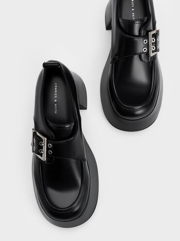 Rubina Buckled Chunky Loafers, Black, hi-res