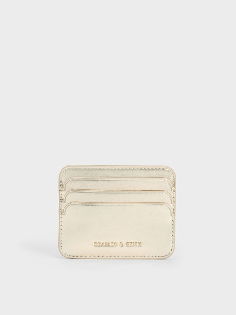 Multi-Slot Card Holder, Gold, hi-res
