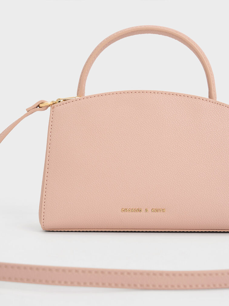 Aubrielle Metallic-Buckle Top Handle Bag, Pink, hi-res