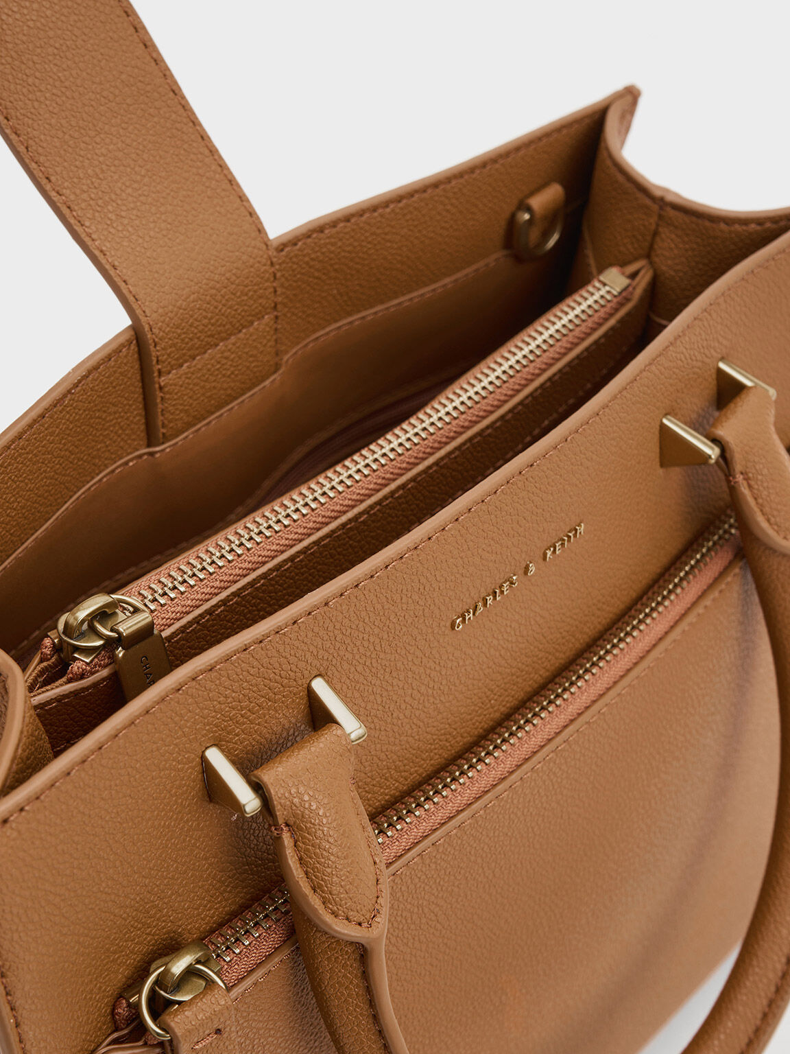 Chocolate Anwen Structured Tote Bag CHARLES KEITH SA