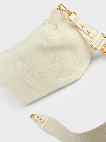 Chunky Chain Link Furry Hobo Bag, Multi, hi-res