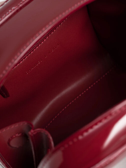 Lula Patent Belted Bag, Red, hi-res