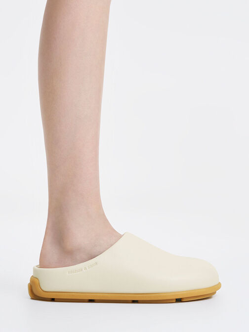 Molly Flat Mules, Cream, hi-res
