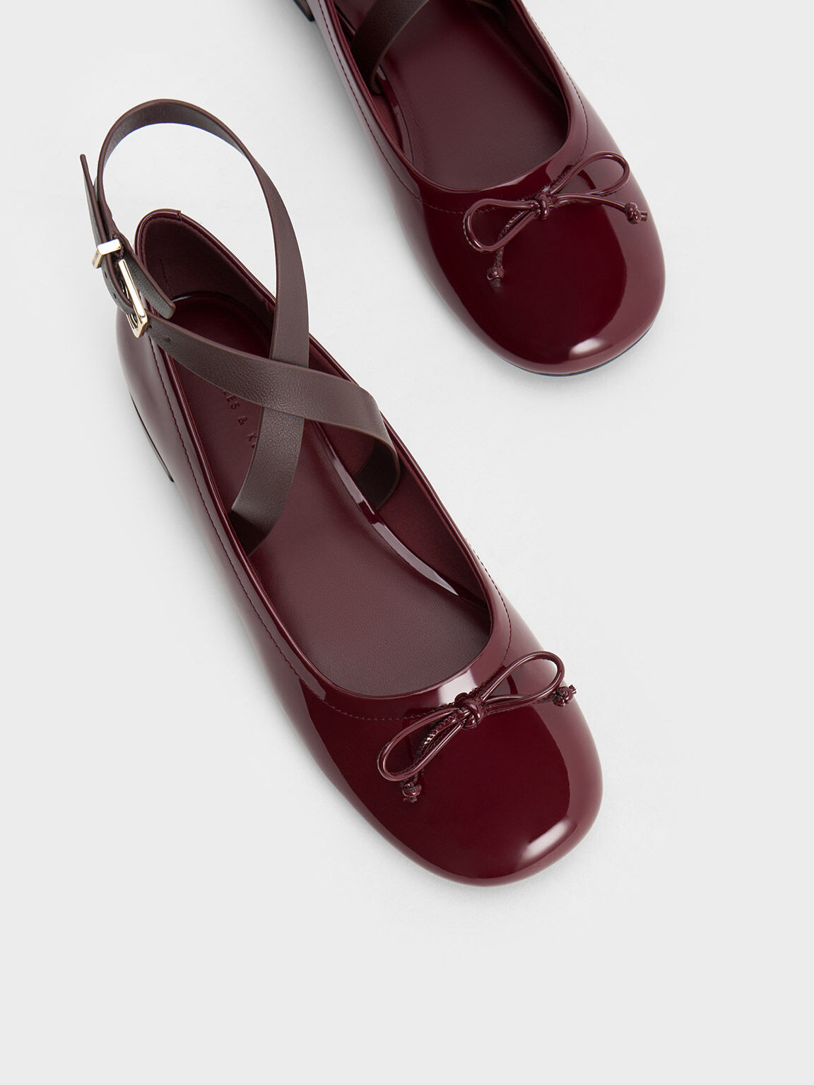 Burgundy ballerina cheap shoes