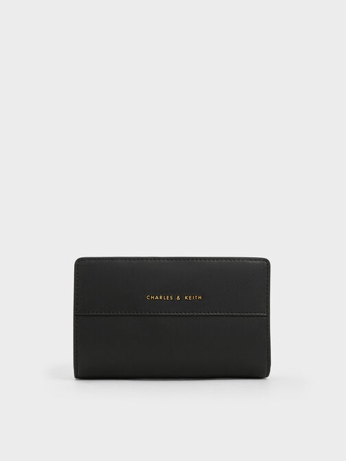 Top-Zip Short Wallet, Black, hi-res