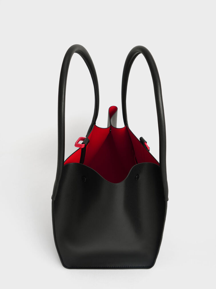 Balta Belted Tote Bag, Black, hi-res