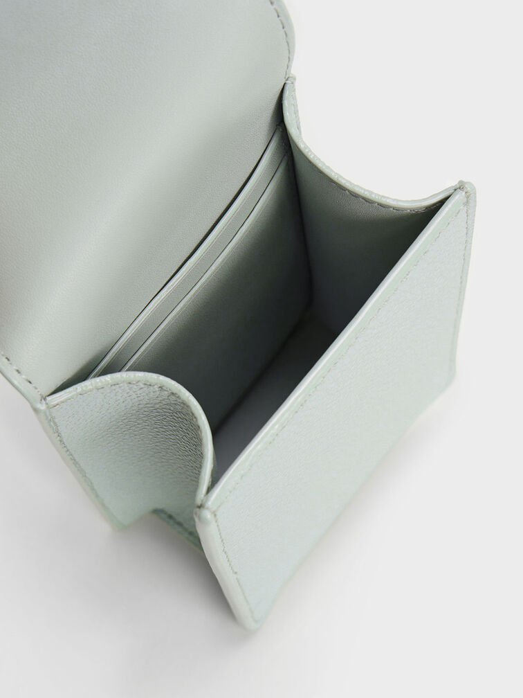 Chain Strap Ring-Detail Mini Bag, Light Green, hi-res