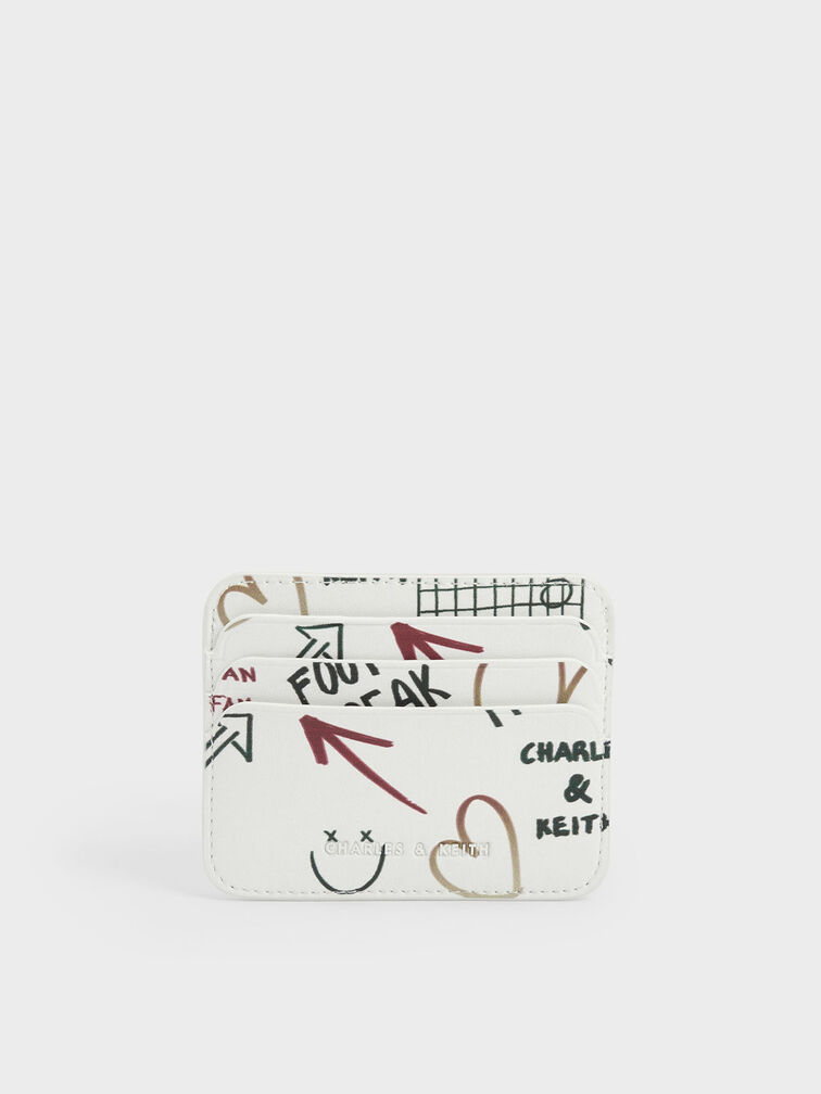 Graffiti Print Multi-Slot Card Holder, Multi, hi-res