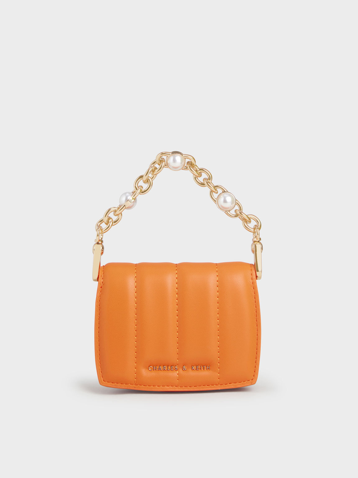 حقيبة صغيرة فينتي بمقبض سلسلة, البرتقالي, hi-res