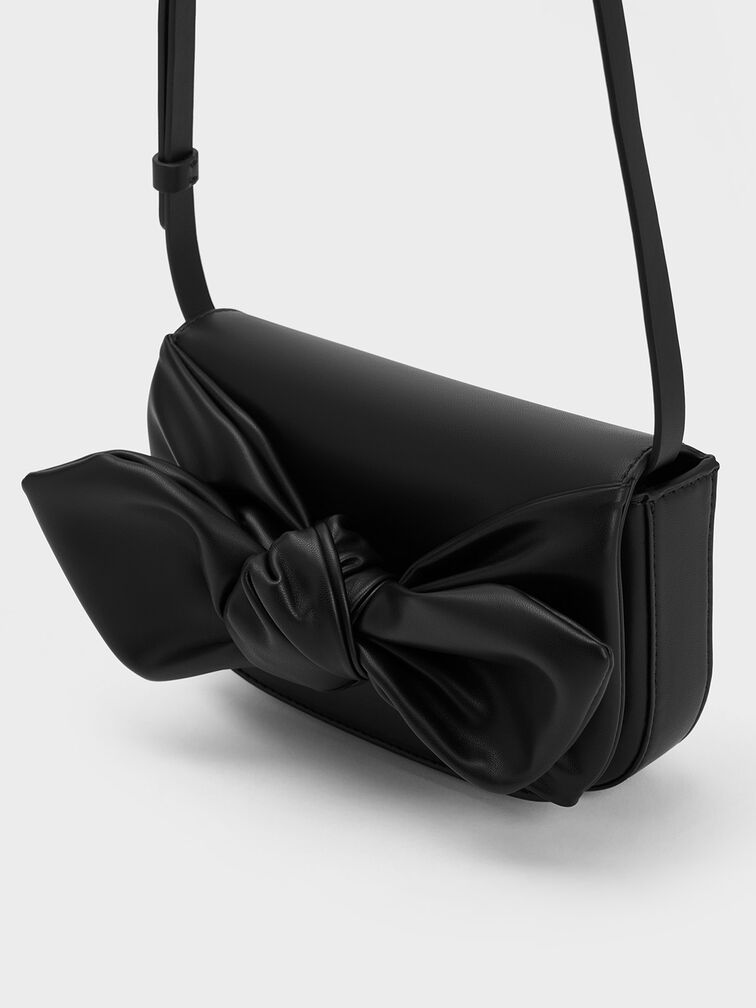 Bow Crossbody Bag, Black, hi-res