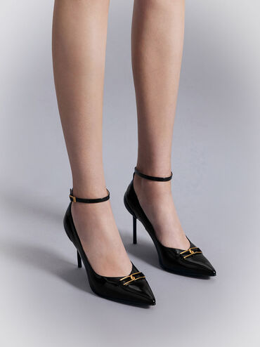 Gabine Leather Stiletto Heel Pumps, Black Box, hi-res
