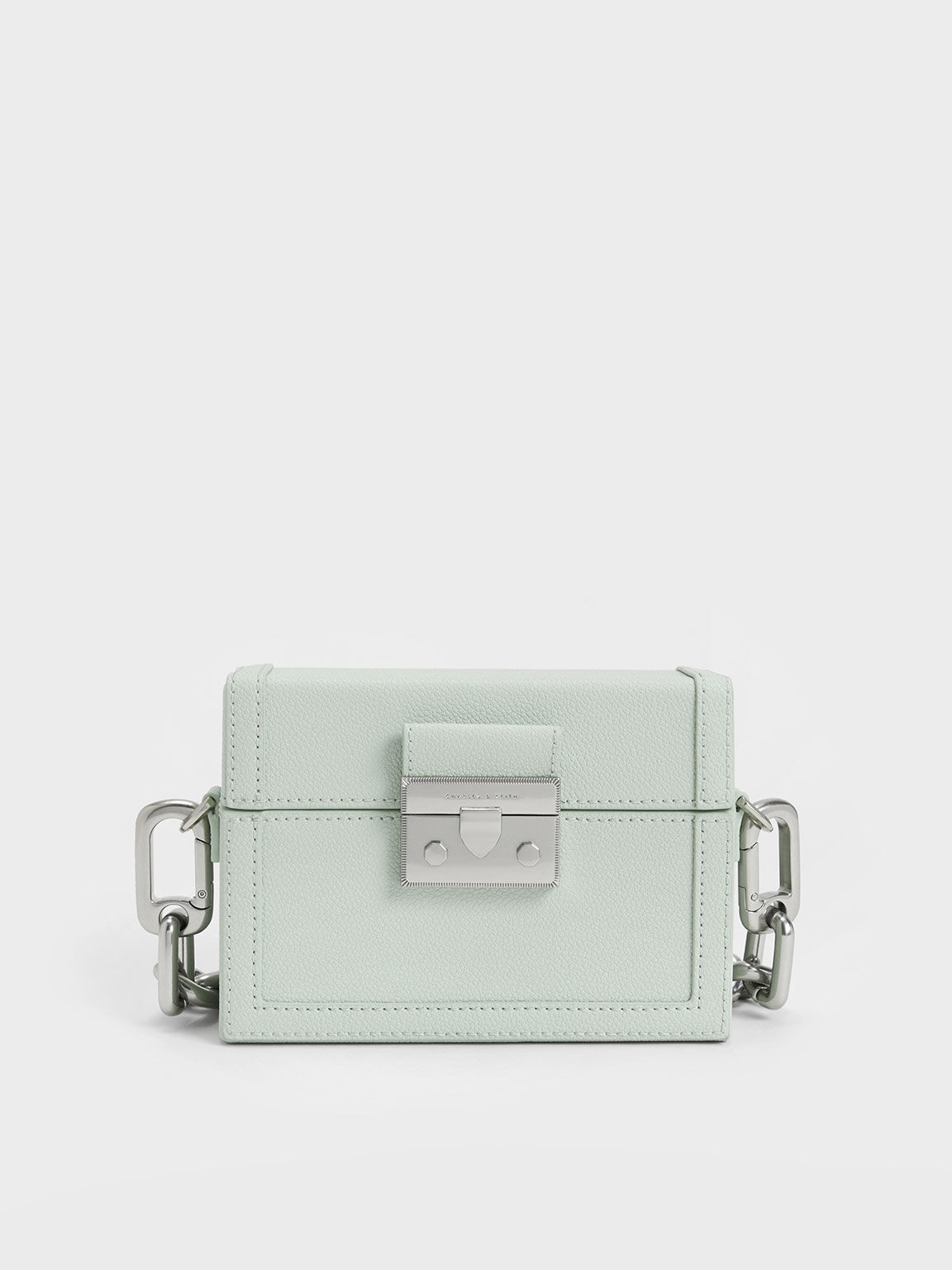 Chain Strap Boxy Bag, Light Green, hi-res