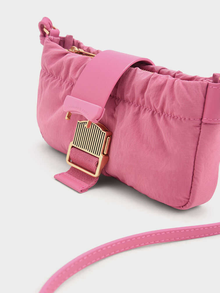 Aspen Ruched Phone Pouch, Pink, hi-res