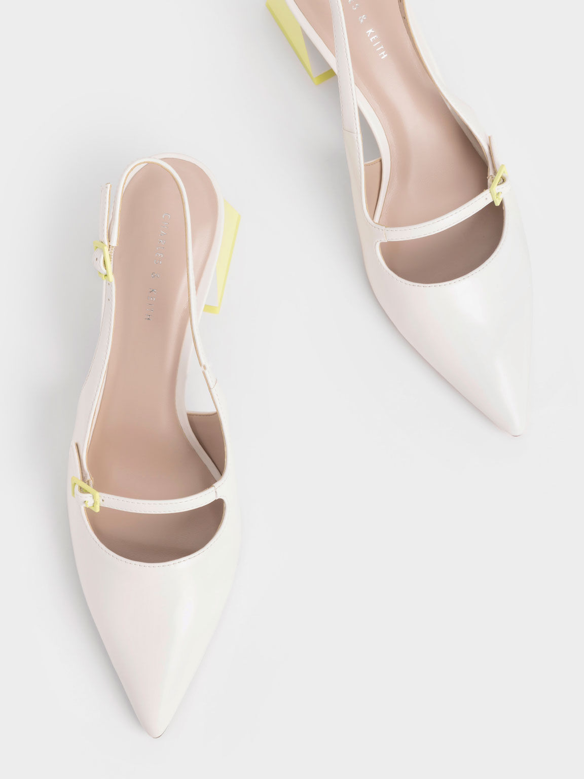حذاء ترابيز بكعب ثنائي اللون, أبيض, hi-res