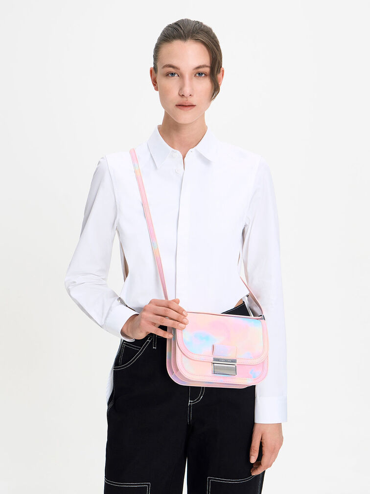 Charlot Swirl-Print Bag, Multi, hi-res