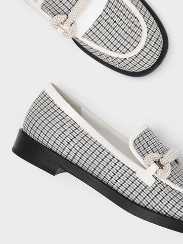 حذاء لوفر كاروهات مع حزام من الخرز, متعدد, hi-res