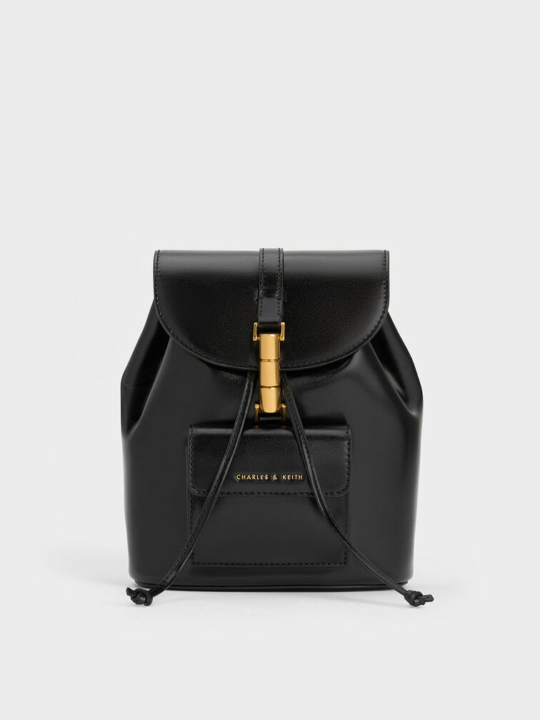Cesia Metallic Accent Backpack, Black, hi-res