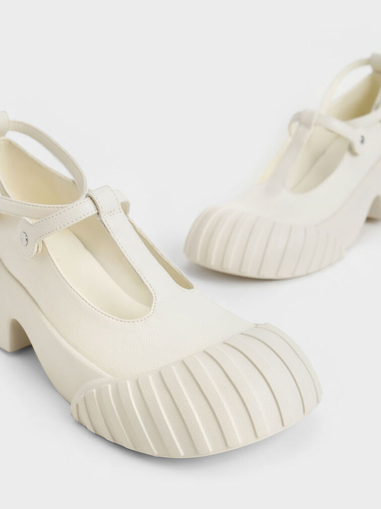 Adrian Chunky Sole Mary Janes, Chalk, hi-res