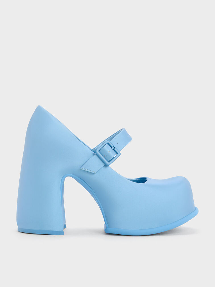 Pixie Platform Mary Janes, Blue, hi-res