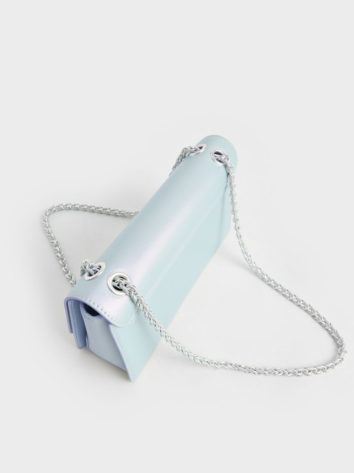 Peacock Everline Holographic Braided-Strap Shoulder Bag