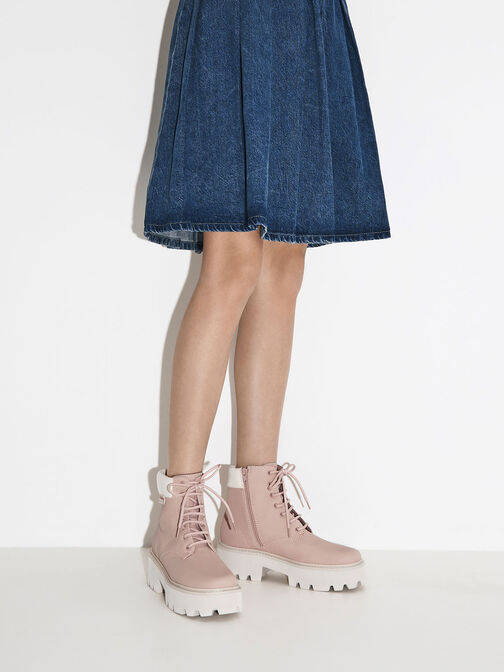 Ripley Ridged Sole Ankle Boots, Blush, hi-res