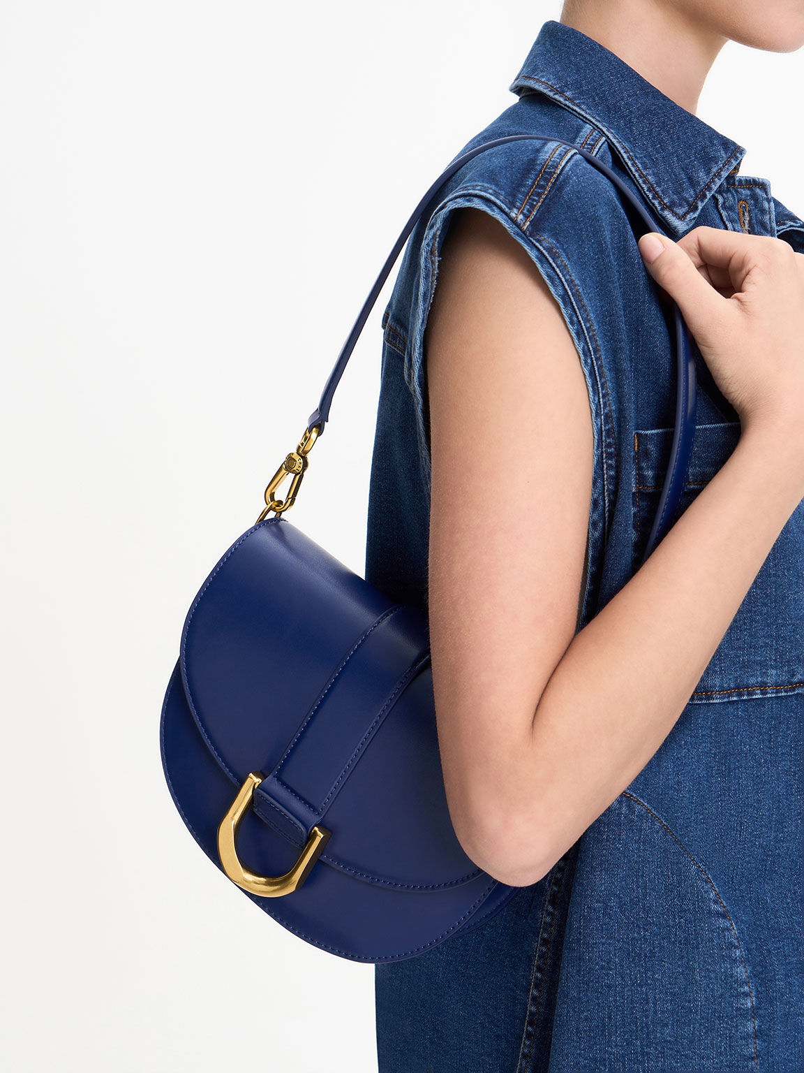 Navy Gabine Saddle Bag CHARLES KEITH SA