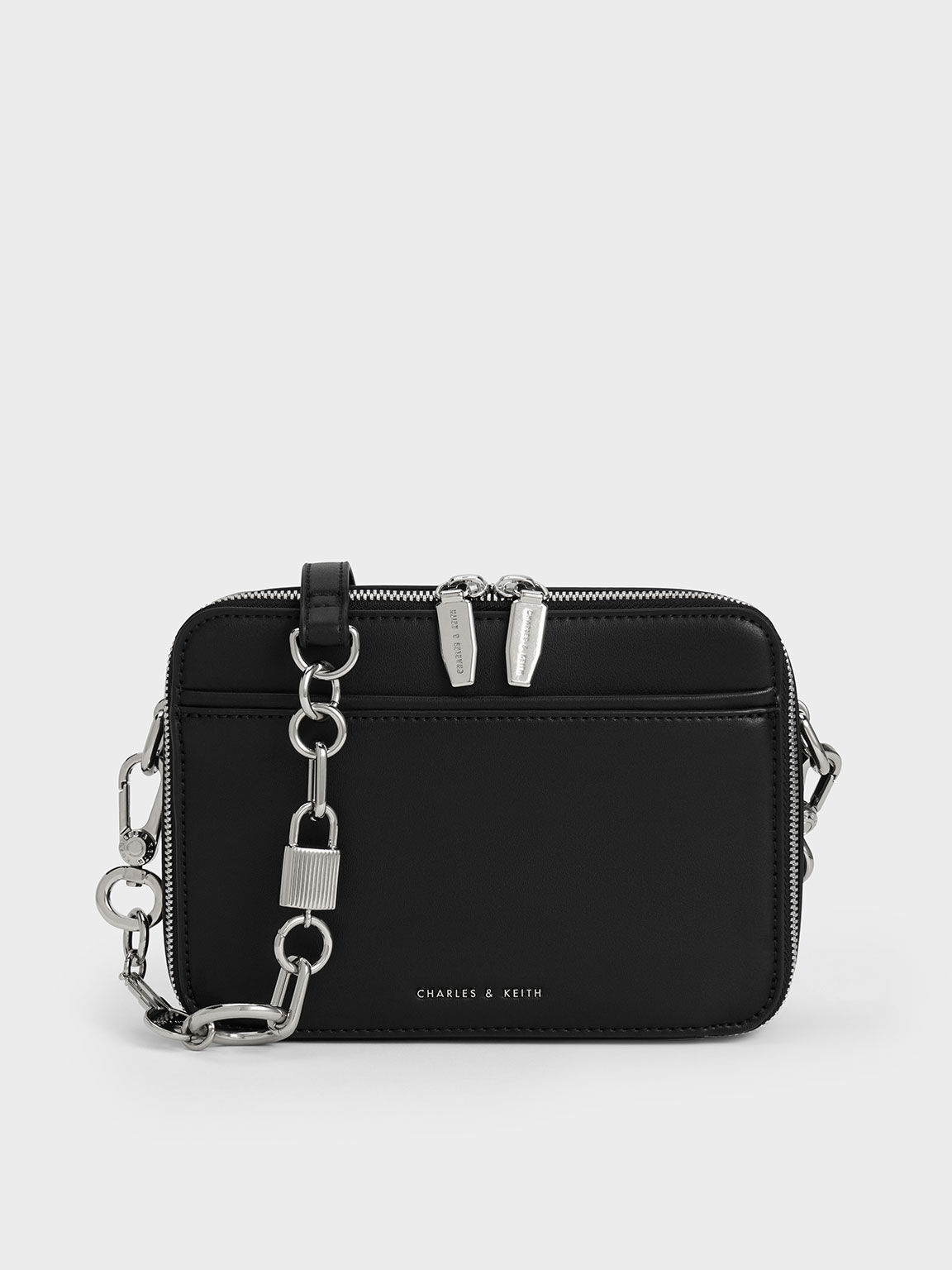 Noir Lock Key Chain Handle Bag CHARLES KEITH SA