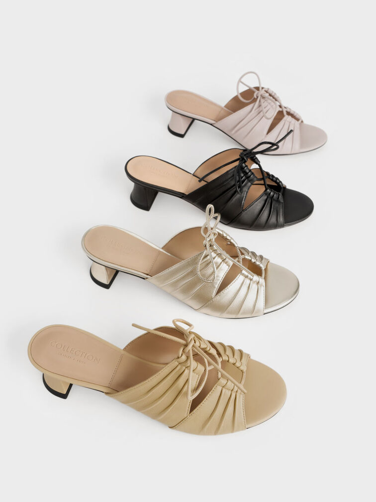 Landis Leather Round-Toe Mules, Sand, hi-res