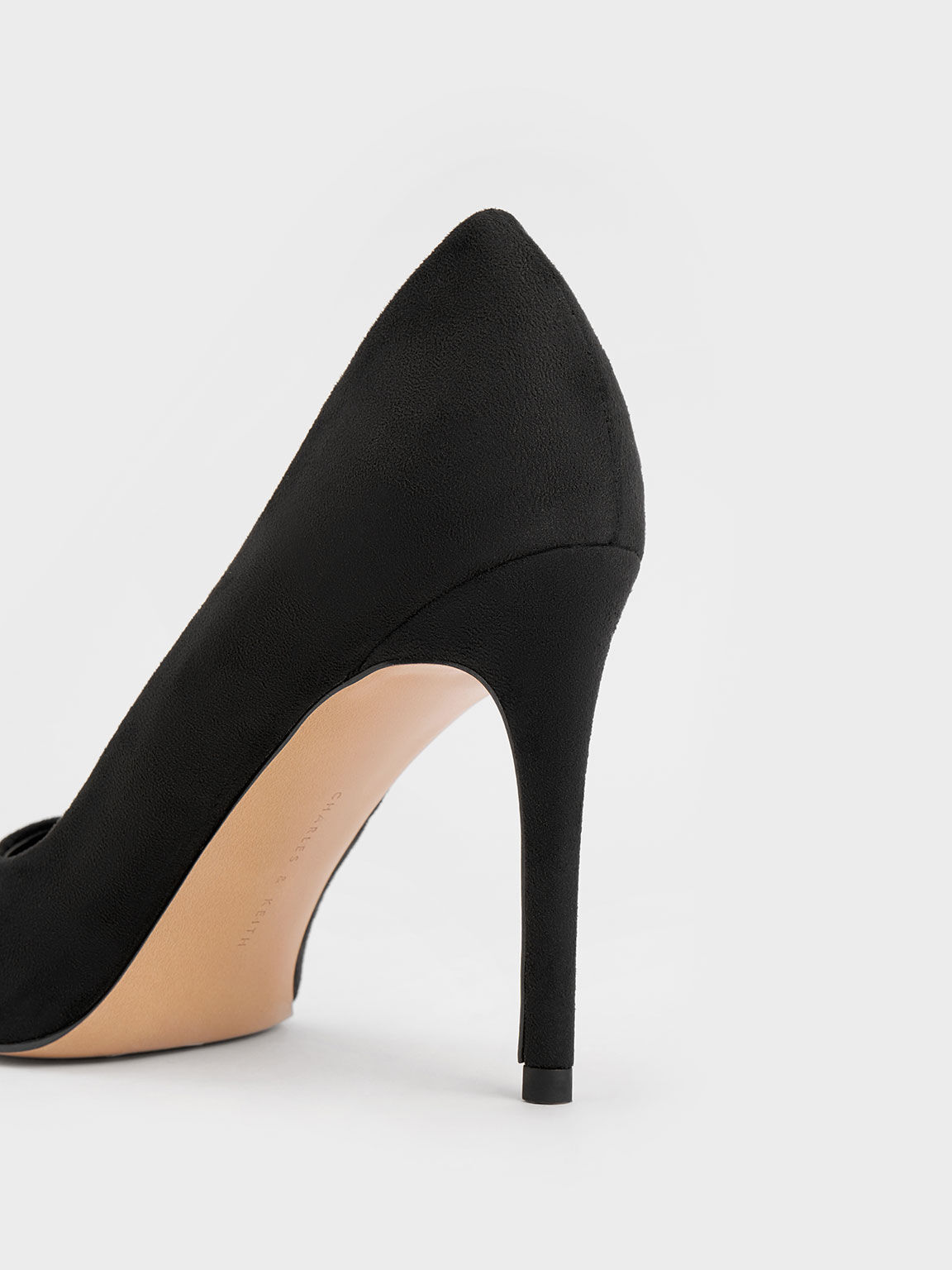 Textured Stiletto Heel Pumps, Black, hi-res